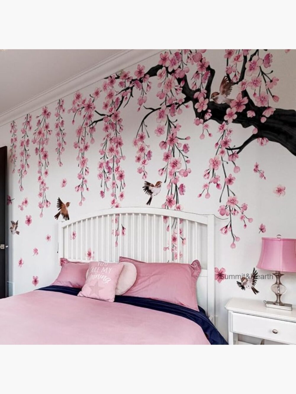 Large Cherry Blossom Tree Wall Decal Peel Stick Vinyl Floral Art
